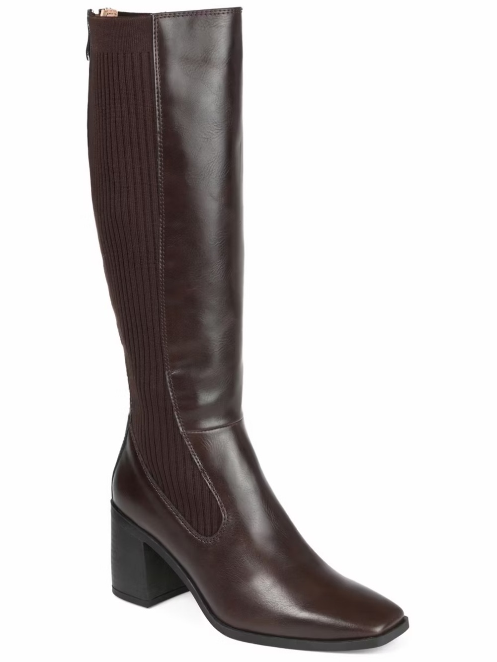 Journee Collection Women's Winny
Stacked Heel Knee High Boots Brown
11